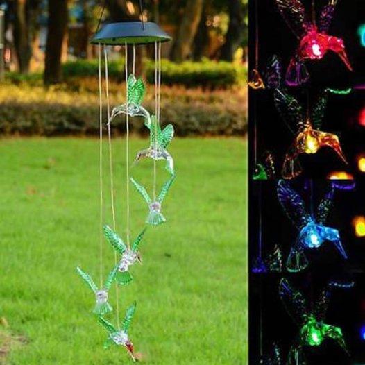 LED Solar Powered Humming Bird Chime