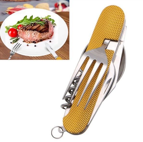 Stainless Steel 3 in 1 Spoon, Fork and Knife Set For Outdoors