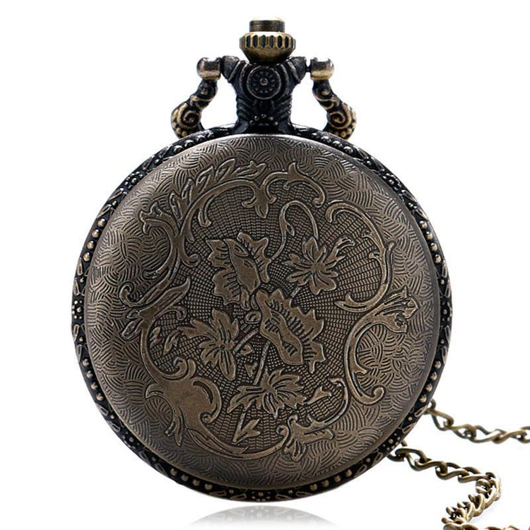 Steampunk Vintage Wolf Pocket Watch Necklace