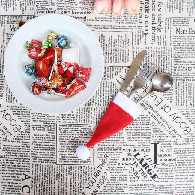 Christmas Santa Cutlery Cloth (5 Pieces/Set)