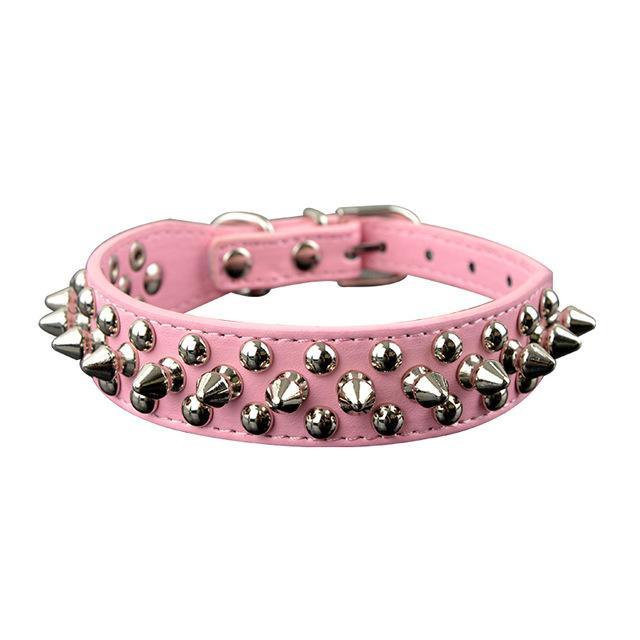 Studded And Spiked Leather Dog Collar