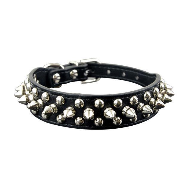 Studded And Spiked Leather Dog Collar