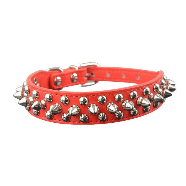 Studded And Spiked Leather Dog Collar