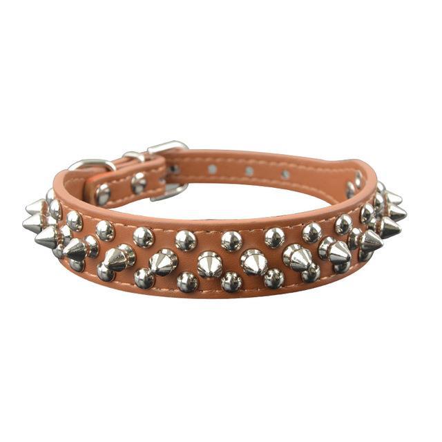 Studded And Spiked Leather Dog Collar