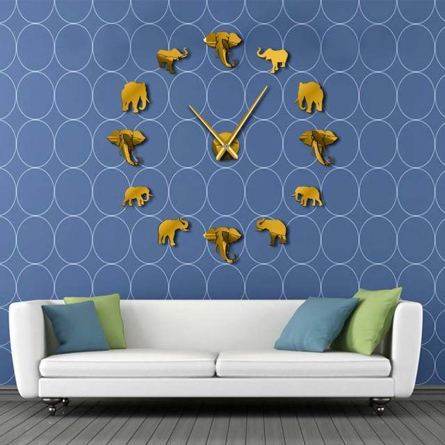 Frameless Elephant Wall Clock