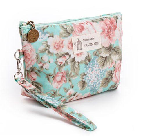 Vintage Floral Cosmetic Bag