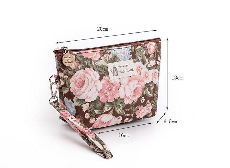 Vintage Floral Cosmetic Bag