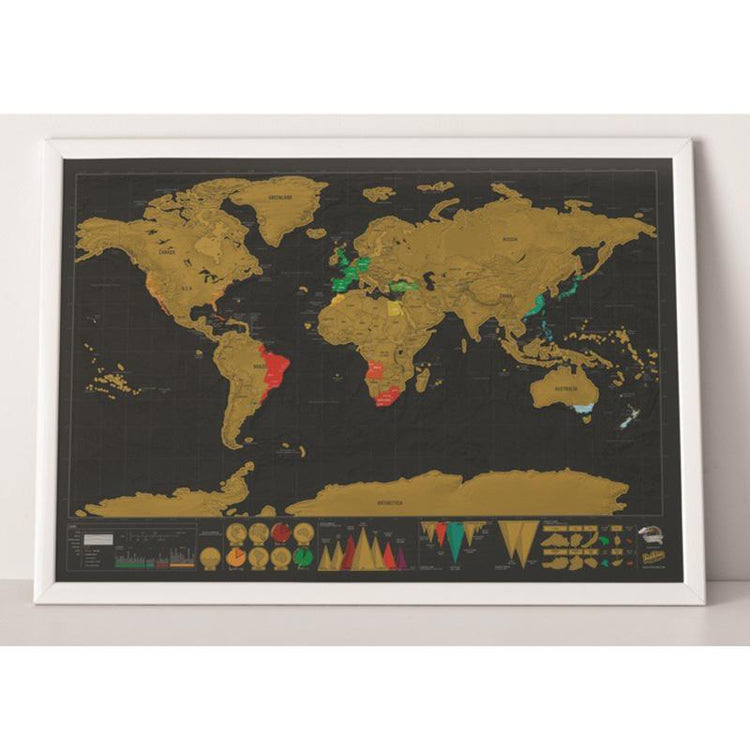 Vintage Travel Scratch Map (Deluxe Version)