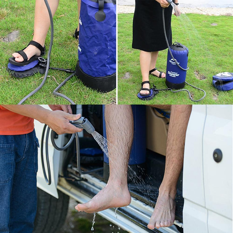 Portable Power Shower With Foot Pump