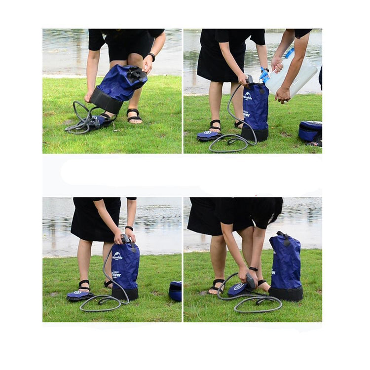 Portable Power Shower With Foot Pump